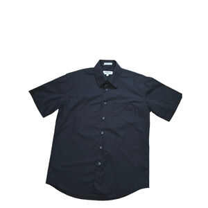 Geoberti Classic Fit Black Short Sleeve Button Down Shirt Size SMALL